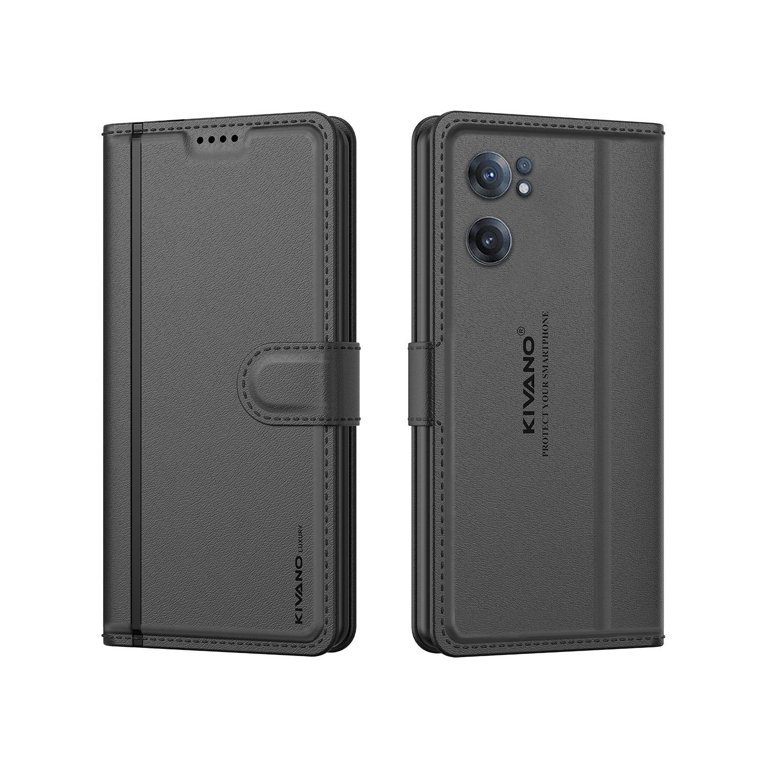 Leather Wallet Case for OnePlus Nord CE 2 5G ?Stylish Flip Folio Cover with Card Holder, Stand -KIVANO LUXE - Aibex